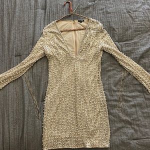 Fashion Nova Pearl & Sequins mini party dress